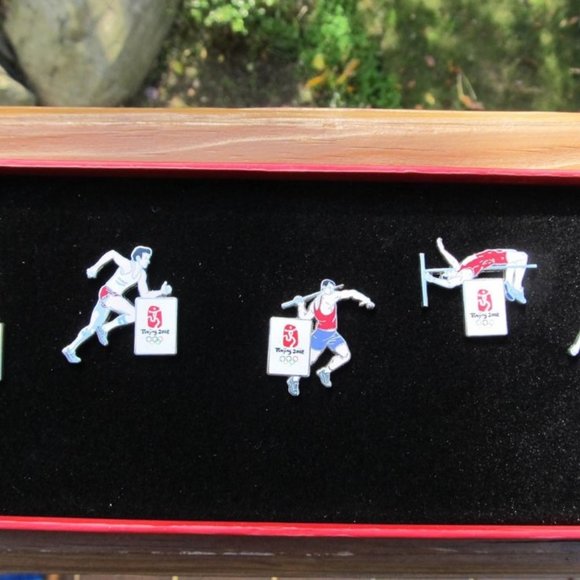 2008 Beijing Olympic Track & Field Pin Set in Box - Limited Ed. 02845/20000 - Picture 3 of 9